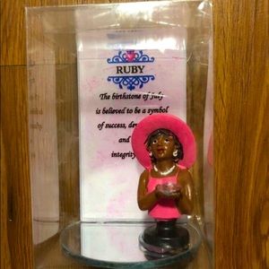 July ( Ruby) Birthstone Figurine/ Pink
